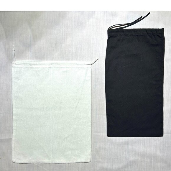 DIOR "Final Markdown" White & Black Drawstring, Travel, Store, Dust bags Set 2 - Picture 2 of 6